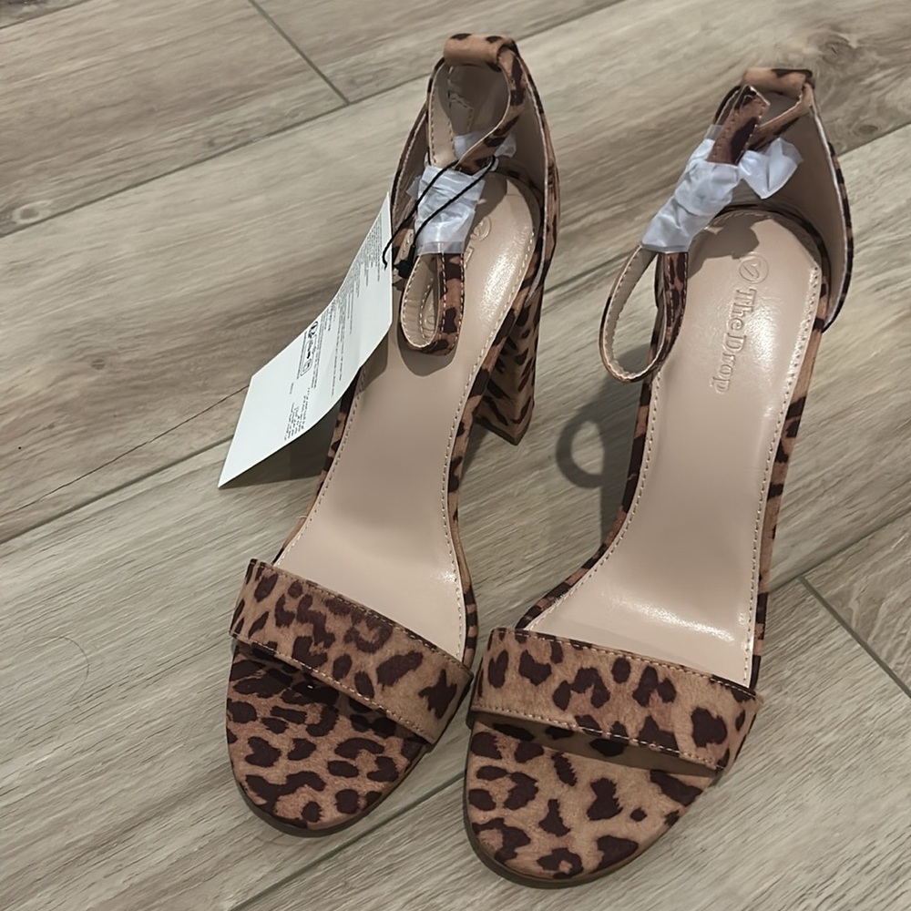 NWT The Drop Women's 4" Block Heel Shoes Leopard